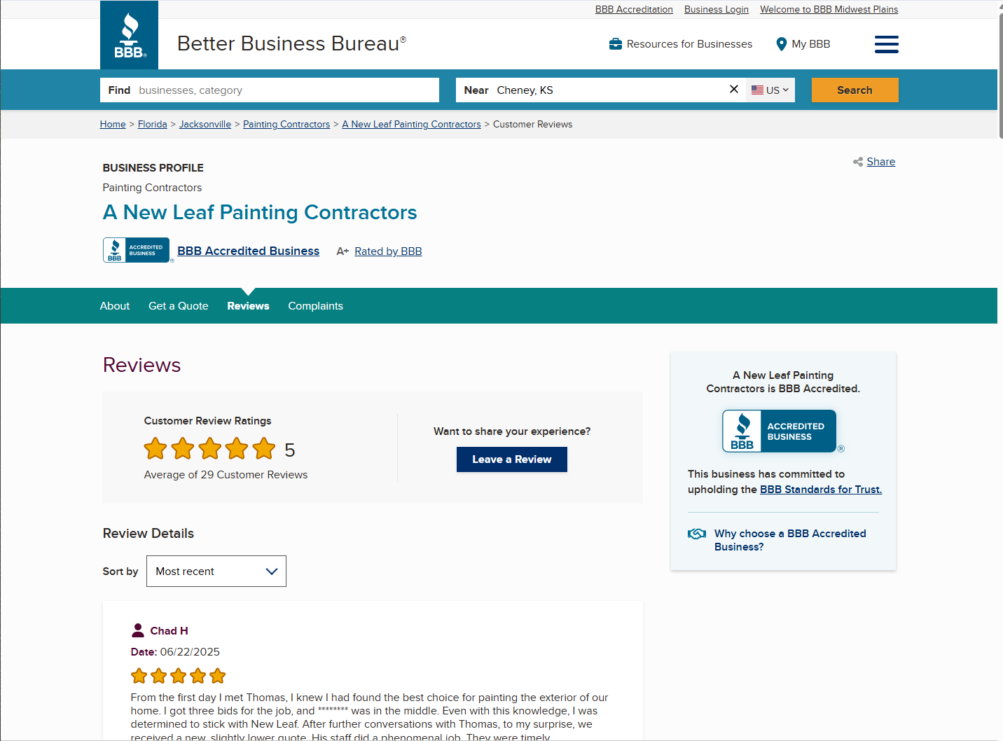 60 BBB Reviews