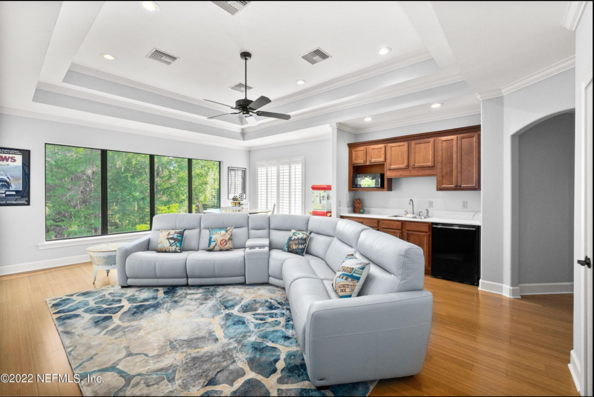 Living Room Interior Painting with Built-In Shelving — Jacksonville, FL