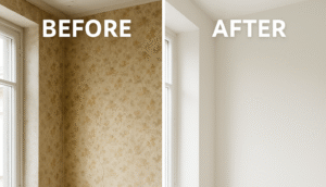 wallpaper removal before and after